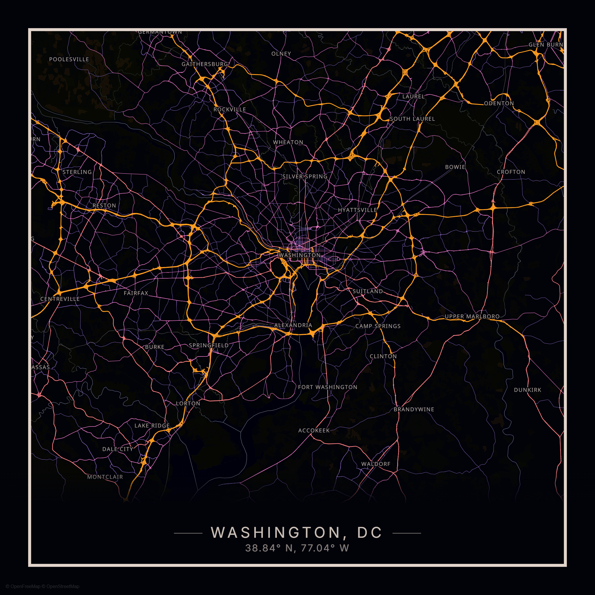 Washington DC map poster
